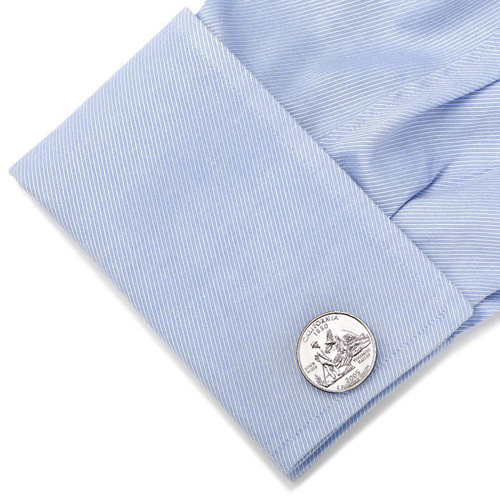 2005 California Quarter Coin Cufflinks Uncirculated State Quarter Cuff Links Image 4