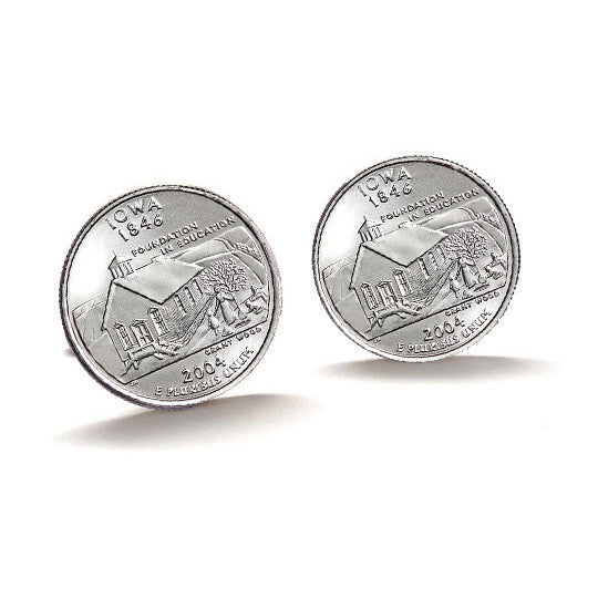 2004 Iowa Quarter Coin Cufflinks Uncirculated State Quarter Cuff Links Image 2