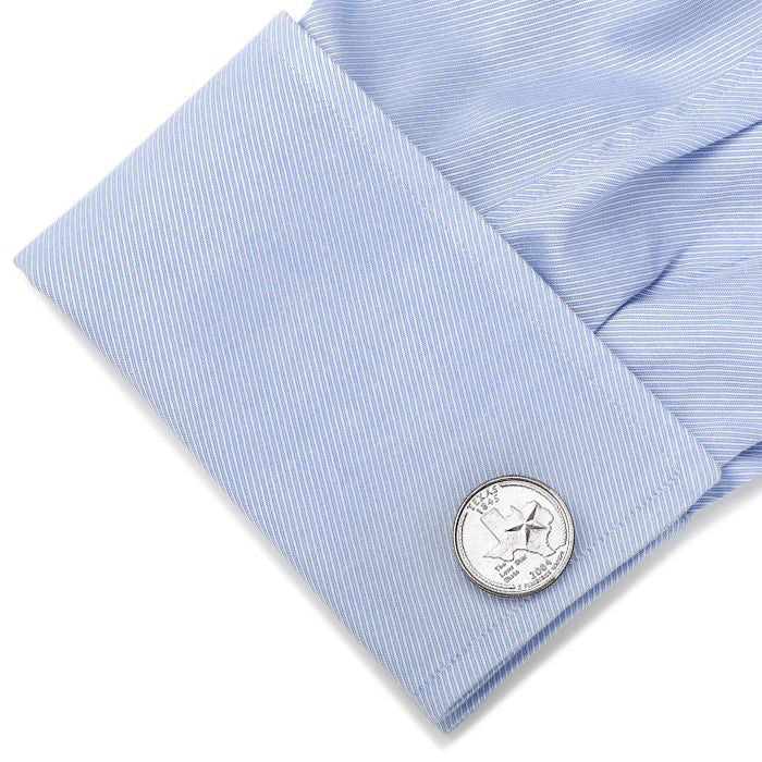 2004 Texas Quarter Coin Cufflinks Uncirculated State Quarter Cuff Links Image 4