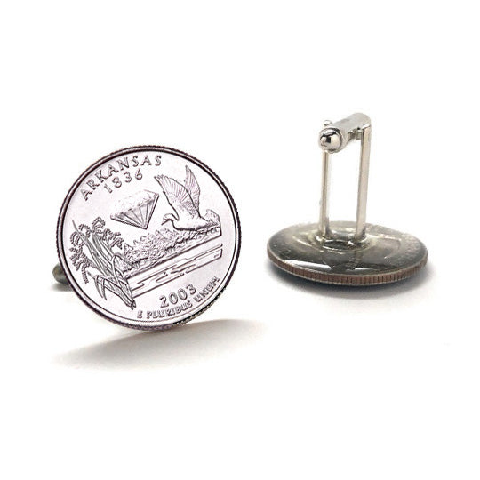 2003 Arkansas Quarter Coin Cufflinks Uncirculated State Quarter Cuff Links Image 3