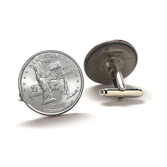 2001 York Quarter Coin Cufflinks Uncirculated State Quarter Cuff Links Image 1