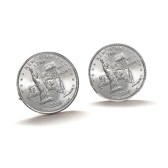 2001 York Quarter Coin Cufflinks Uncirculated State Quarter Cuff Links Image 2