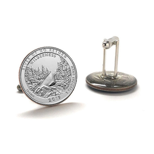 2019 Frank Church River of No Return Wilderness Coin Cufflinks Uncirculated Quarter Cuff Links Image 3