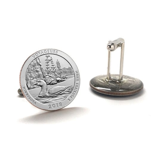 2018 Voyageurs National Park Coin Cufflinks Uncirculated Quarter Cuffs Links Image 3