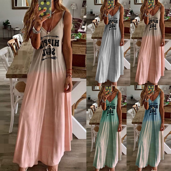 Fashion Tie Dye Sleeveless Maxi Dress Image 1