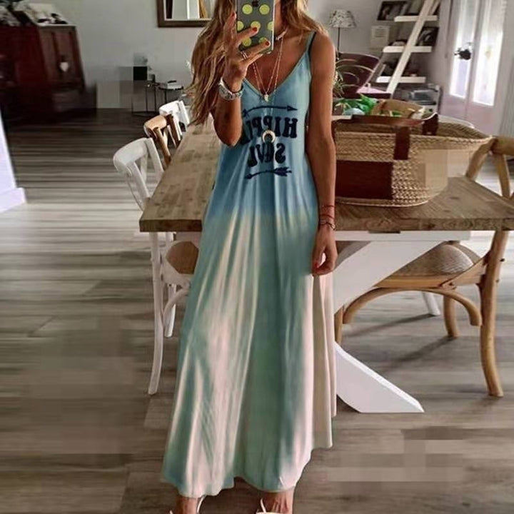 Fashion Tie Dye Sleeveless Maxi Dress Image 2