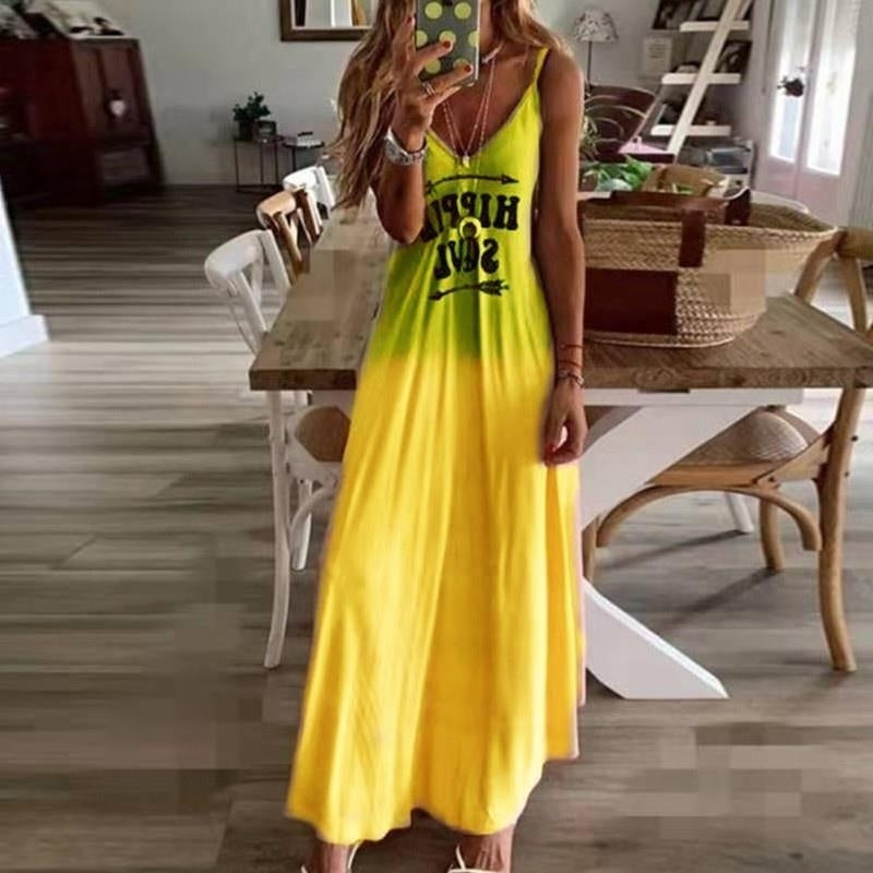 Fashion Tie Dye Sleeveless Maxi Dress Image 7