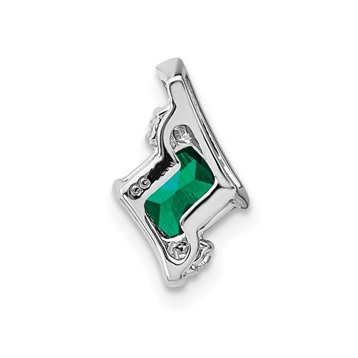 1/2 Carat (ctw) Lab-Created Emerald Pendant Necklace in Sterling Silver with Chain Image 2