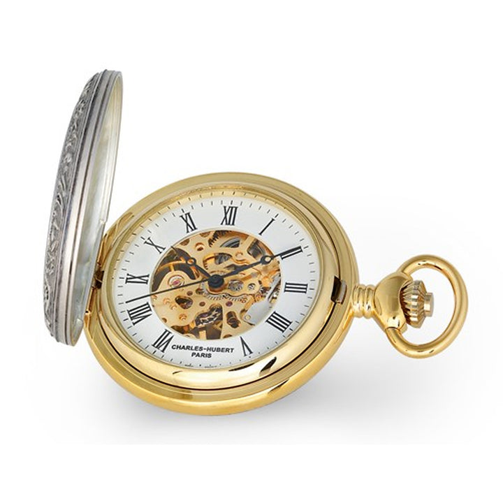 Charles Hubert 2-Tone Ribbon and Shield Pocket Watch (47mm) Image 1