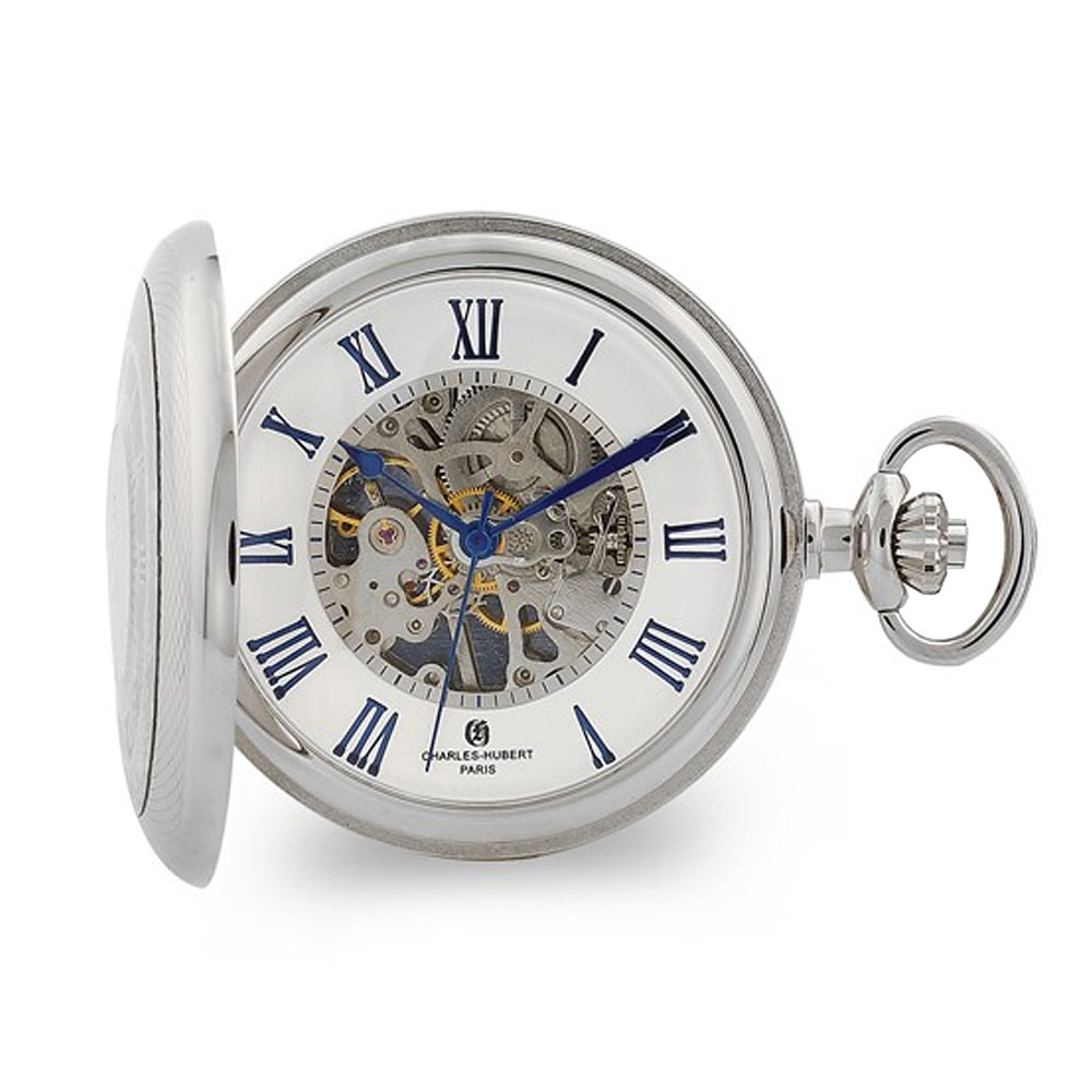 Charles Hubert Chrome Open Window Case Pocket Watch (50mm) Image 1