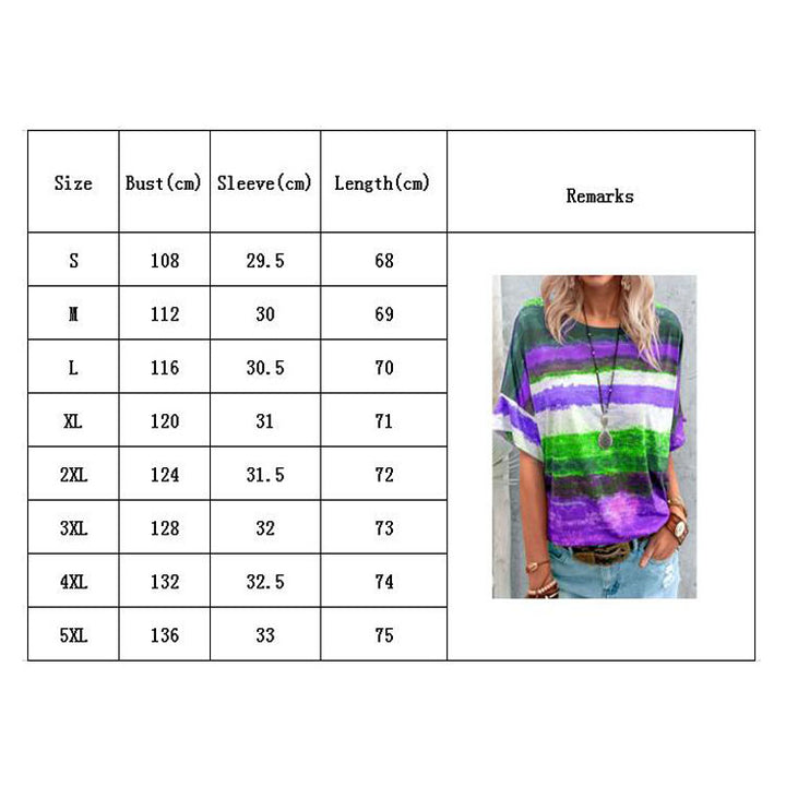 Colorful Striped Loose Tunic Top Blouse Image 8