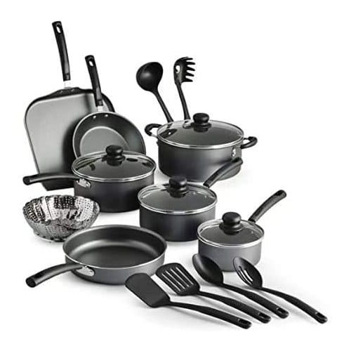 18 Piece Nonstick Pots and Pans Cookware Set (GRAY) Image 1