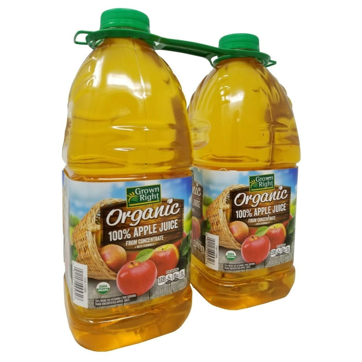 Grown Right Organic 100% Apple Juice 96 Fluid Ounce (Pack of 2) Image 2