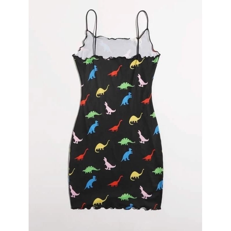 Allover Dinosaur Print Bodycon Dress Image 2