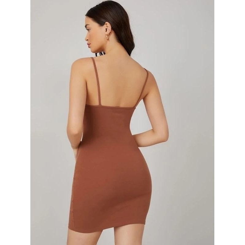 BASICS Solid Bodycon Dress Image 4