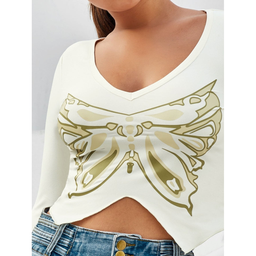 Butterfly Print Hanky Hem Tee Image 9