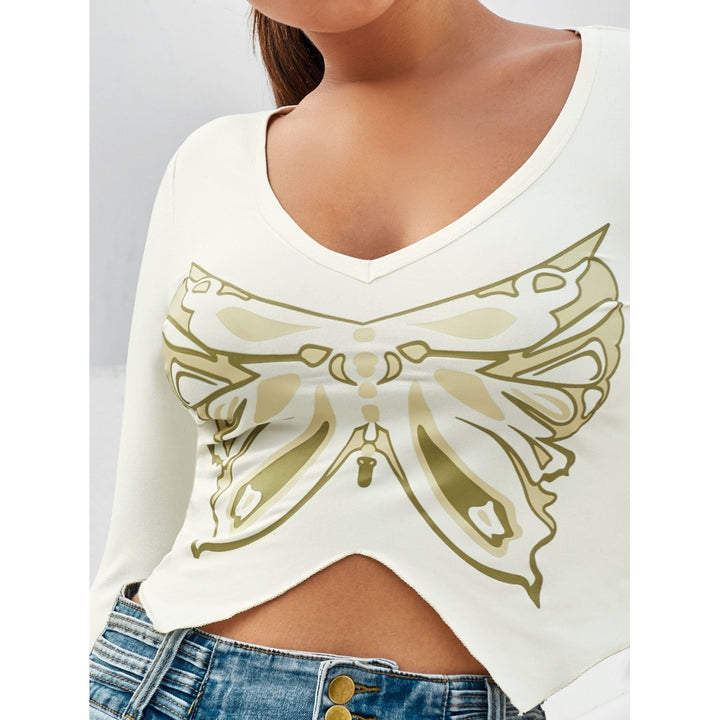 Butterfly Print Hanky Hem Tee Image 9