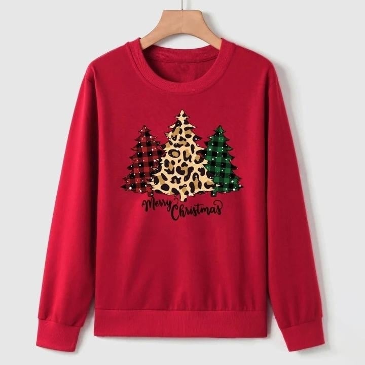 Christmas and Slogan Graphic Sweatshirt Image 1