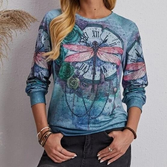 Graphic Raglan Sleeve Sweatshirt Image 1