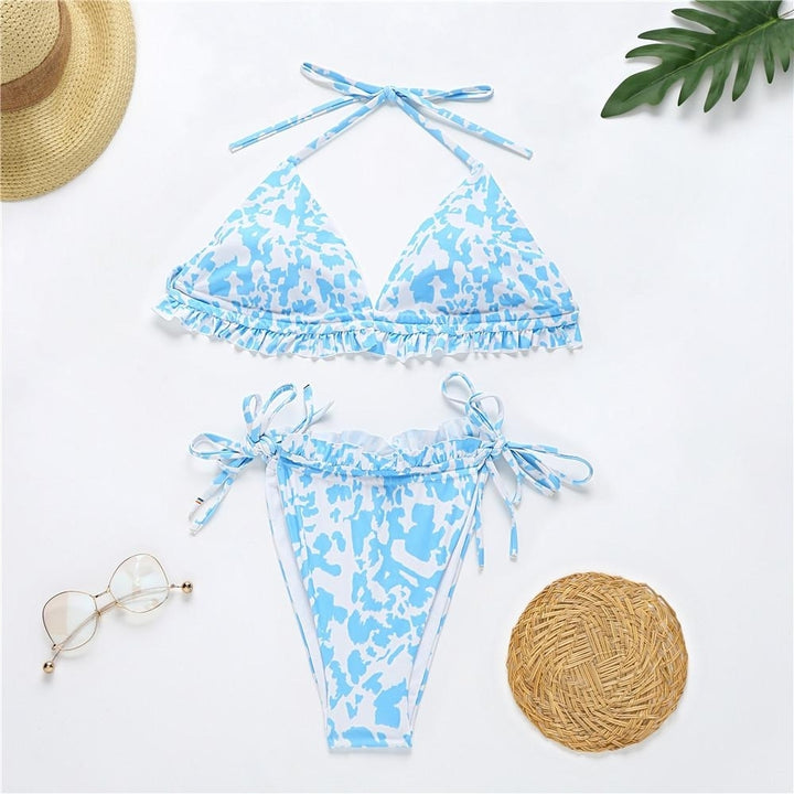 Leopard Dot Triangle Swimsuit Bikini Set Swimsuit Swimwear Image 2