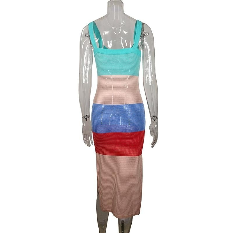 Multicolor Strap beach maxi dress Image 4