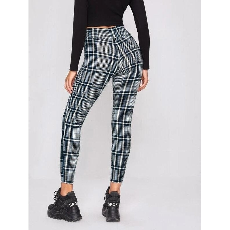 Plaid Overlap Waistband Pants Image 9