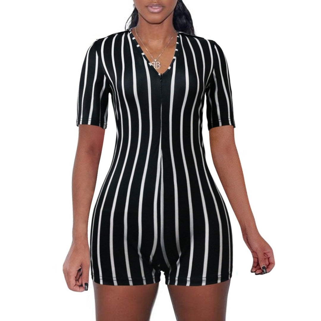 Sexy Hip-lifting High-waist Striped Jumpsuit Image 6