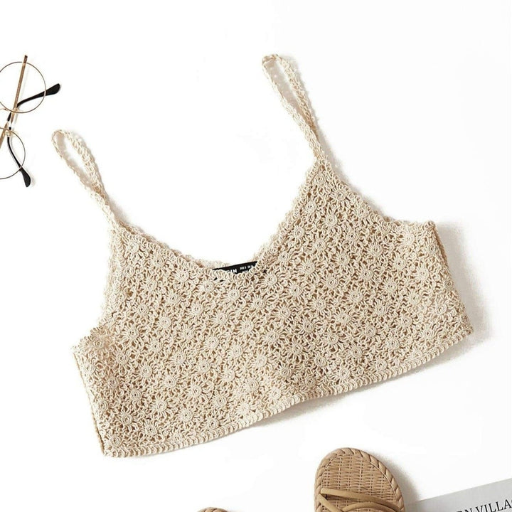 Solid Crochet Crop Cami Top Image 1