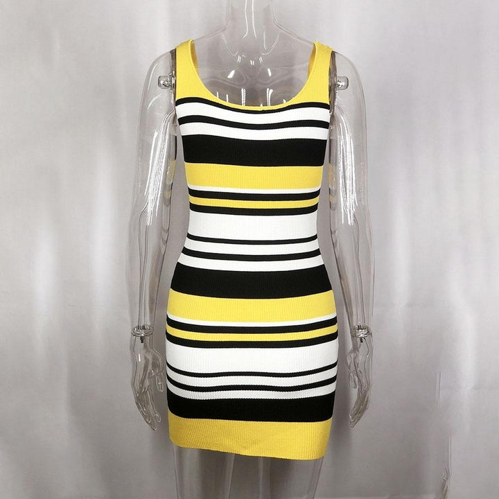 Stripe Fashion Bodycon Mini dress Image 2