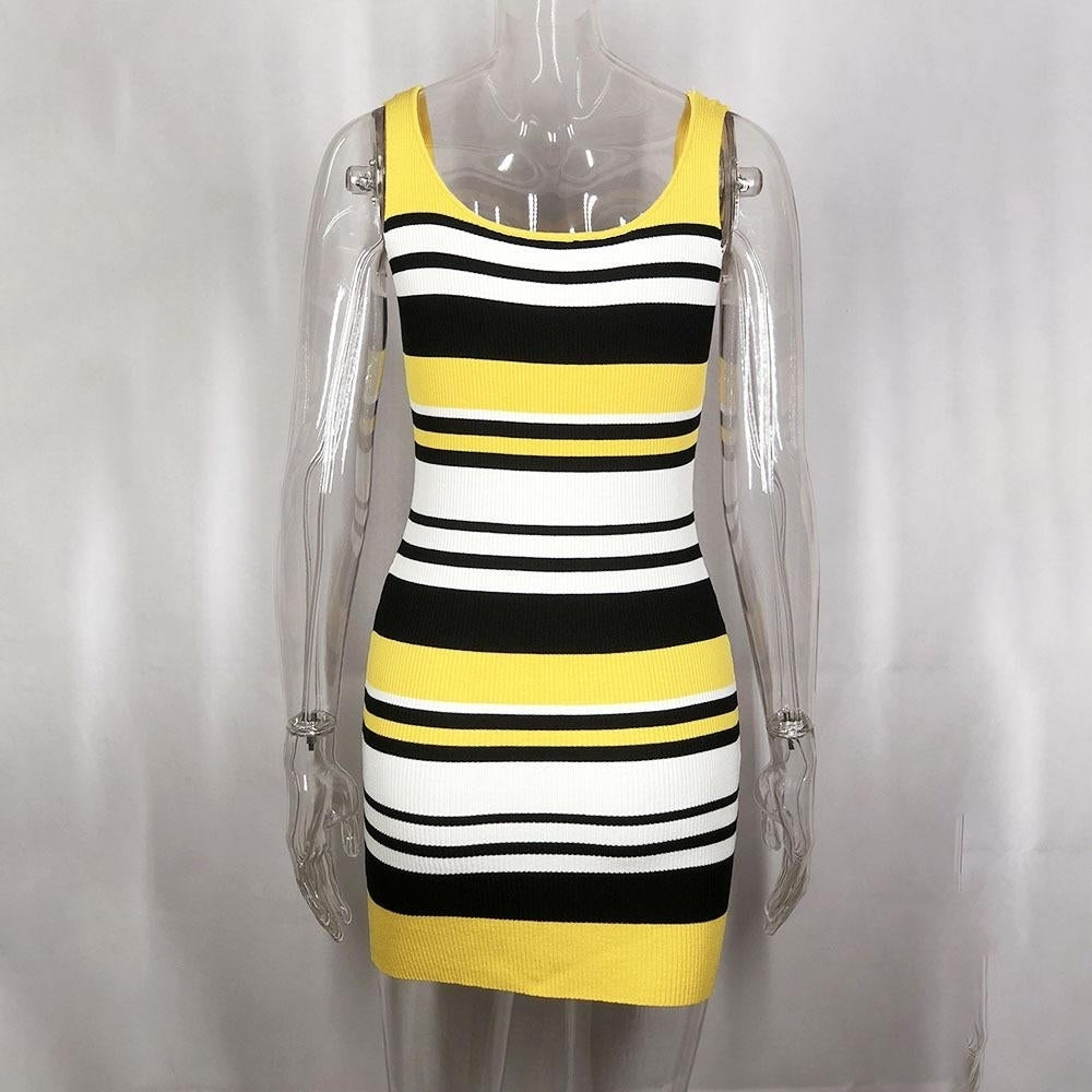 Stripe Fashion Bodycon Mini dress Image 6