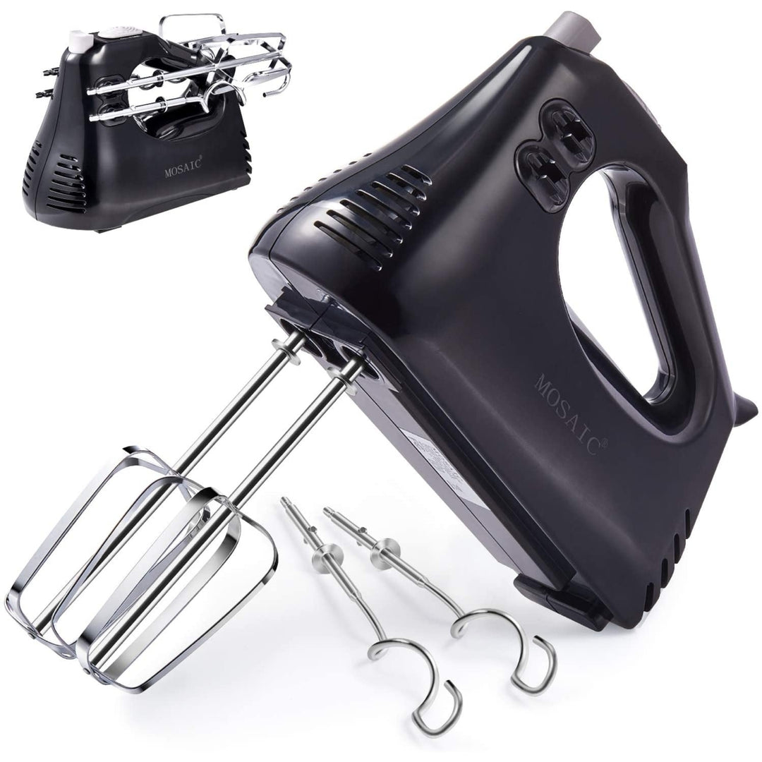3 Speed Electric Hand-held Mixer with Turbo, Cord & Attachments Storage Function 4 Accessories and Easy Eject Image 1