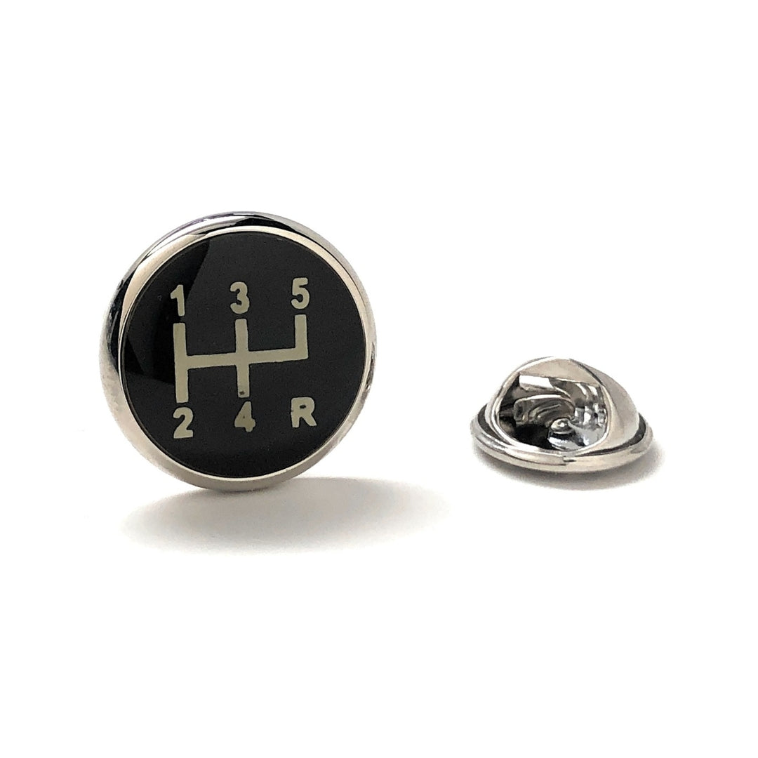 Lapel Pin Black Gear Knob Enamel Pin Car Racing Automobile Tie Pin Car Lover Image 1