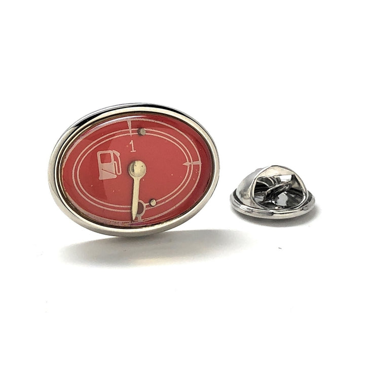 Lapel Pin Red Car Fuel Gauge White Enamel Pin Car Racing Automobile Tie Pin Car Lover Image 1