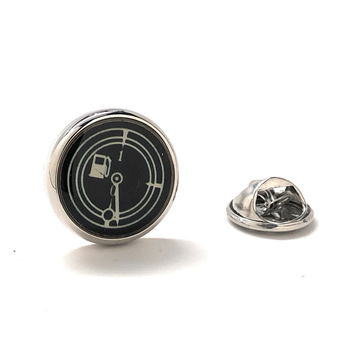 Lapel Pin Black Car Fuel Gauge White Enamel Pin Car Racing Automobile Tie Pin Car Lover Image 1