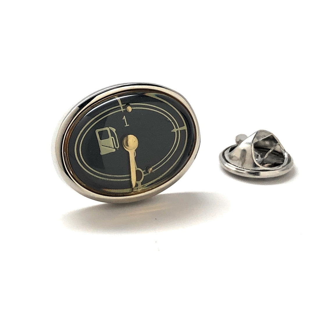 Lapel Pin Black Car Fuel Gauge White Enamel Pin Car Racing Automobile Tie Pin Car Lover Image 1