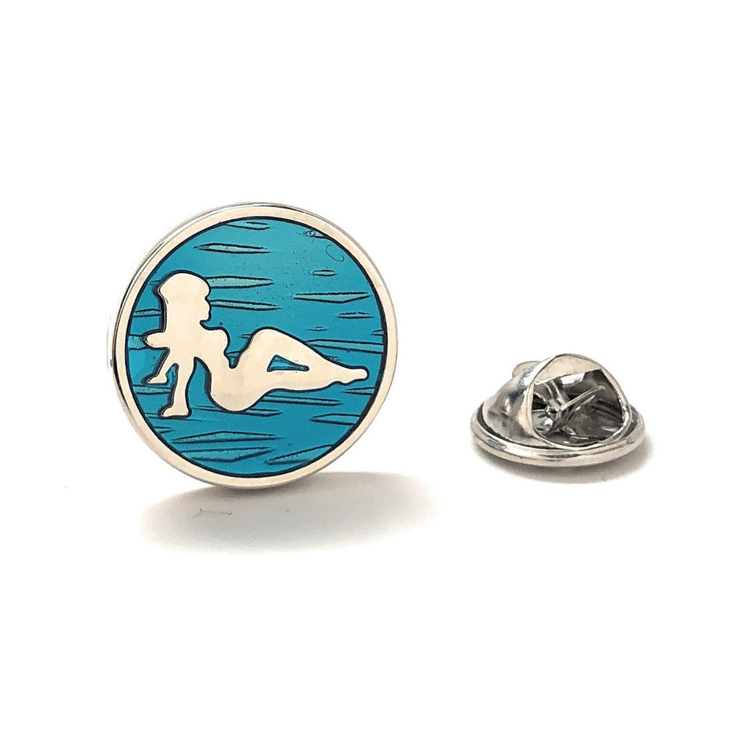 Lapel Pin Mud Flap Girl Trucker Pin Enamel Pin Silver Tie Pin Cowboy Truck Image 1