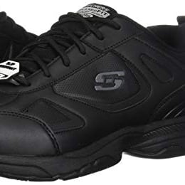 Skechers for Work Mens Dighton Slip Resistant Work Shoe BLACK Image 1