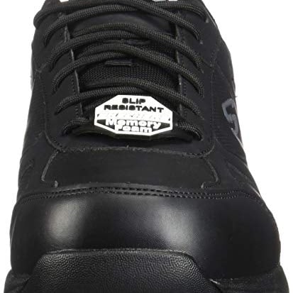 Skechers for Work Mens Dighton Slip Resistant Work Shoe BLACK Image 4