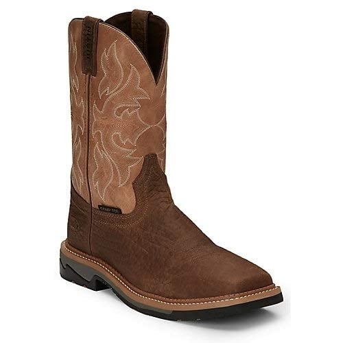 JUSTIN WORK Mens 11" Bolt Composite Toe Work Boot Light Brown - WK4103 ONE SIZE LIGHT BROWN Image 1