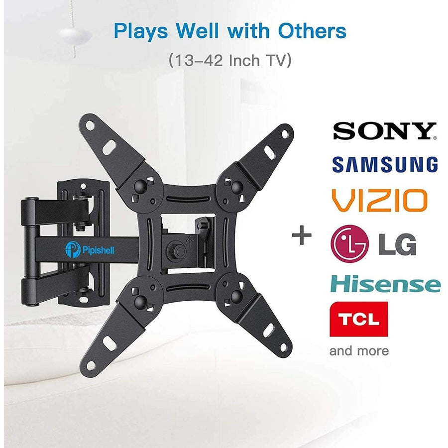 Full Motion TV Monitor Wall Mount Bracket 13-42 Inch LED LCD Flat Curved Screen TVs and Monitors Image 1