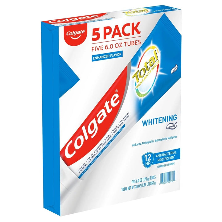 Colgate Total Whitening Toothpaste 6 Ounce (Pack of 5) Image 2