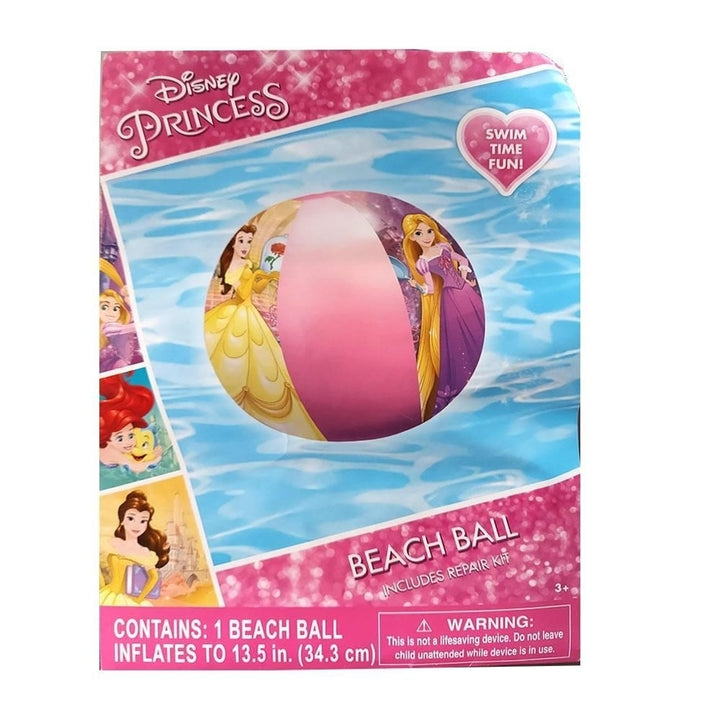 Disney Princess Inflatable Beach Ball Pool Toy Cinderella Belle Rapunzel Water Fun Image 1