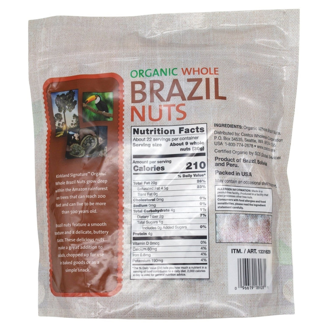 Kirkland Signature Organic Whole Brazil Nuts 24 Ounce Image 2