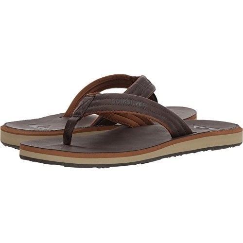 Quiksilver Carver Nubuck Flip Flop Sandal Demitasse Mens Size AQYL100623 Image 4