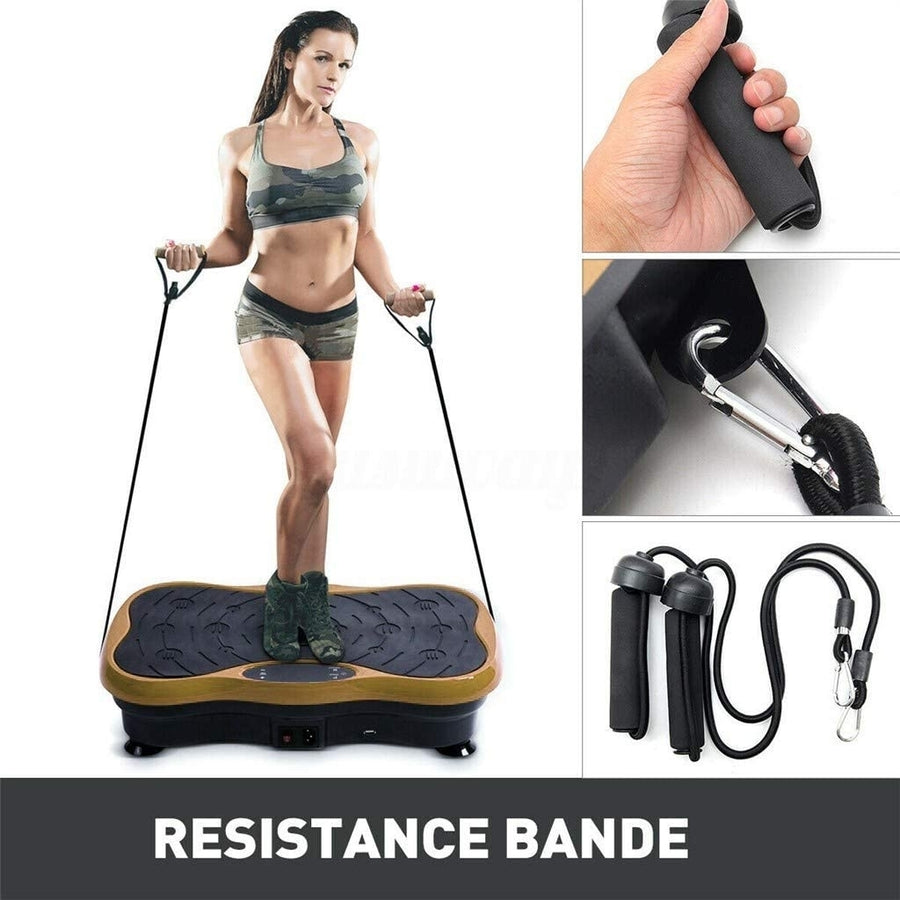 Vibration Plate Exercise Machine - Whole Body Workout Vibration Fitness Platform w/Loop Bands Image 1