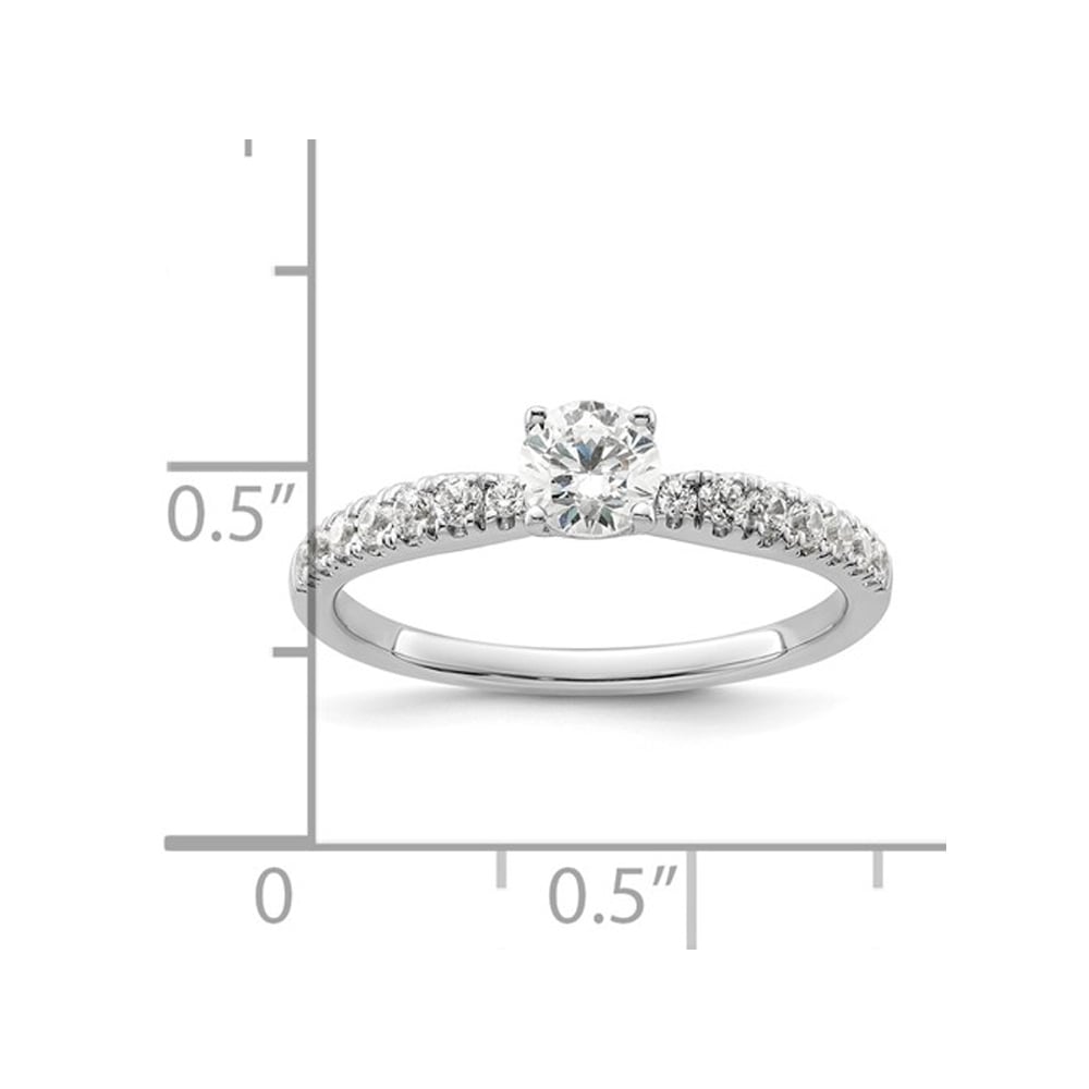 3/5 Carat (ctw i2-i3) Diamond Engagement Ring in 14K White Gold Image 2