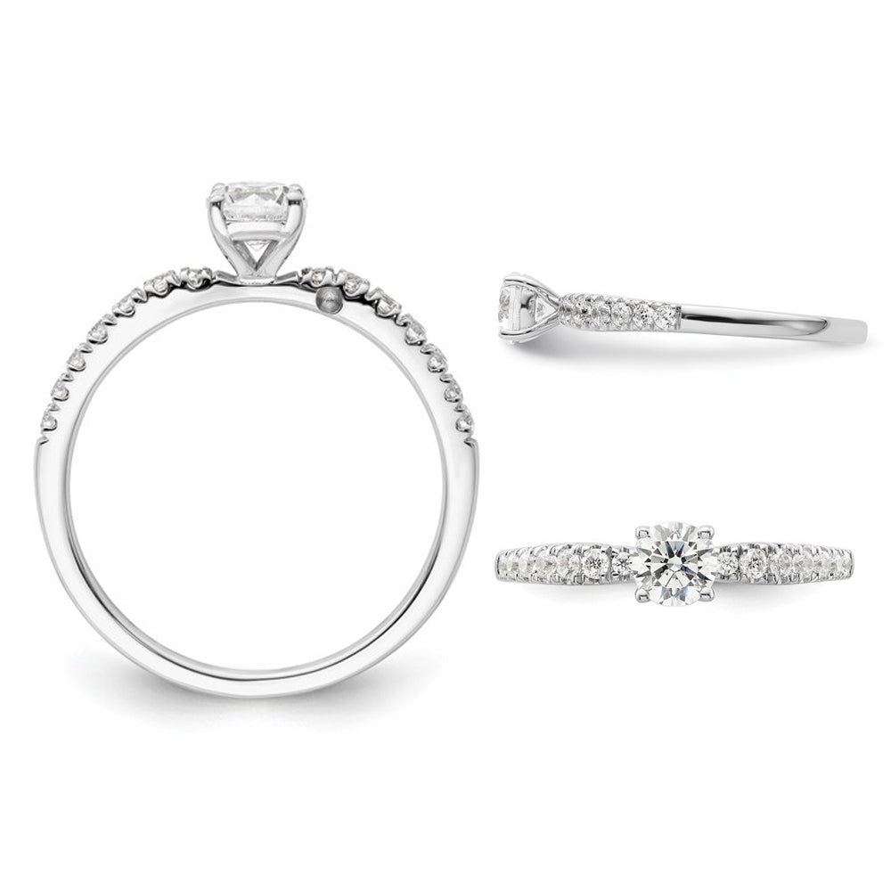 3/5 Carat (ctw i2-i3) Diamond Engagement Ring in 14K White Gold Image 3
