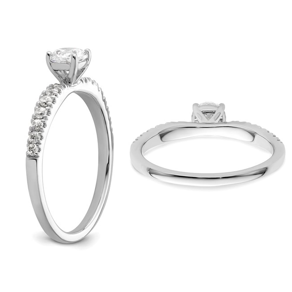 3/5 Carat (ctw i2-i3) Diamond Engagement Ring in 14K White Gold Image 4