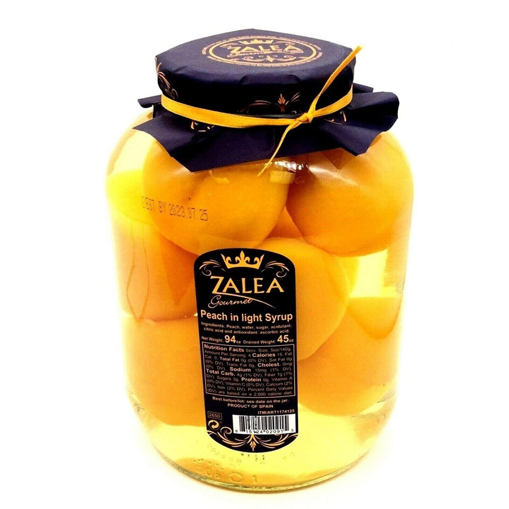 Zalea Gourmet Whole Peaches in Light Syrup 94 Ounce Jar Image 2