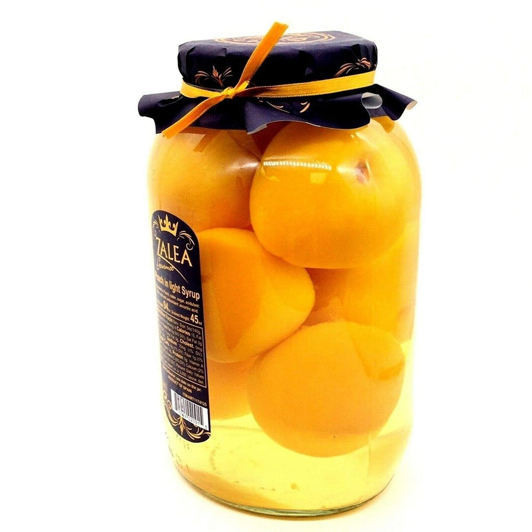 Zalea Gourmet Whole Peaches in Light Syrup 94 Ounce Jar Image 3